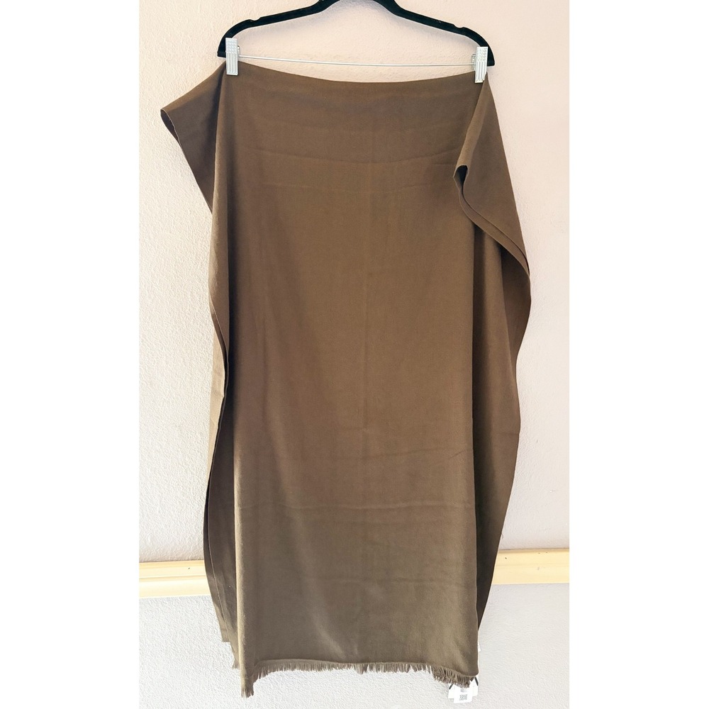 Zara Flowy Large Brown Oversized Scarf Wrap Shawl Solid Earthy Neutral M
